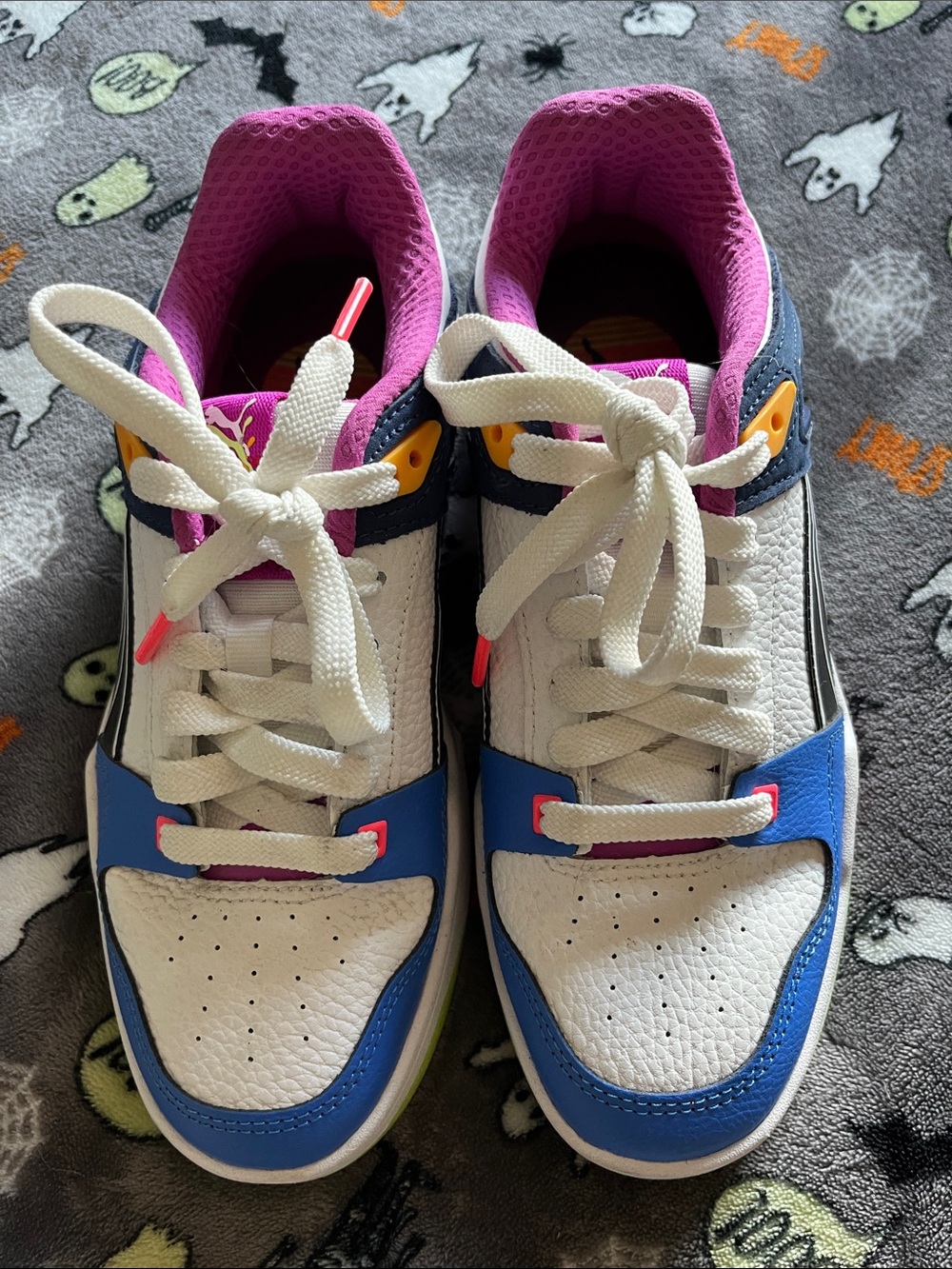 Puma White Blue Multicolored Accent Lace Pink 🆙 👟 SZ.5.5